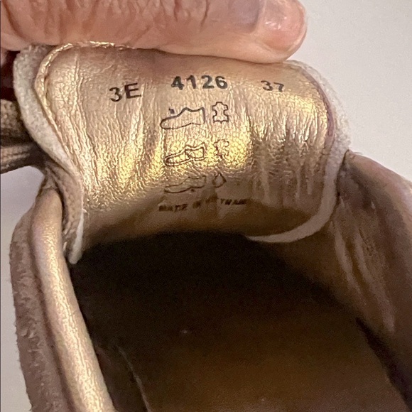 Prada Brown Suede Sneakers with Gold Accents - Picture 6 of 11